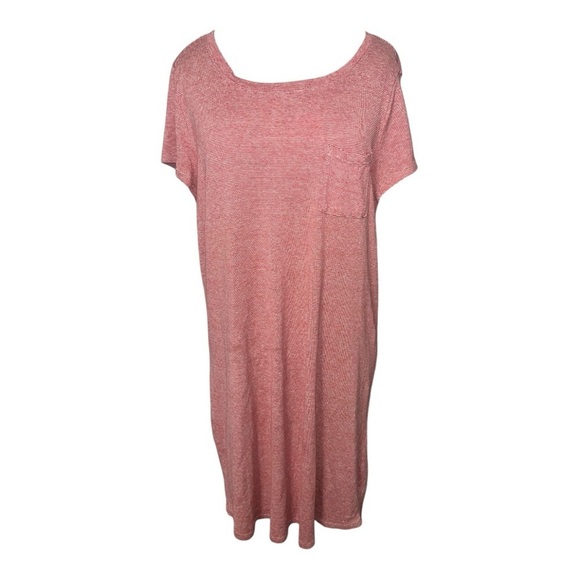 - Prana Red Striped Hemp One Pocket Shirt Dress - Picture 1 of 11